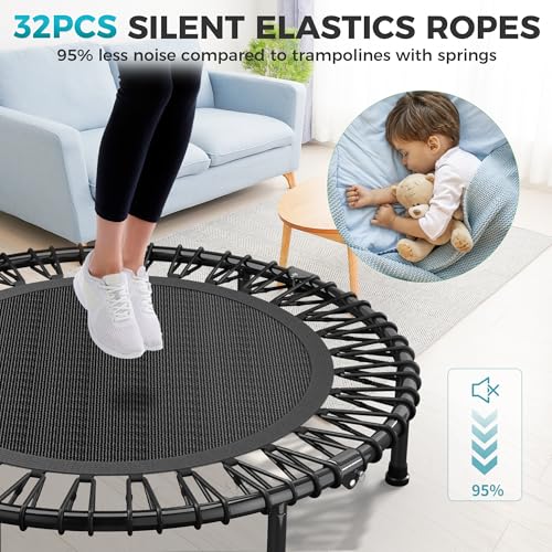 Wonlink Black 40-Inch Rebounder Trampoline for Adults, Indoor/Outdoor Exercise