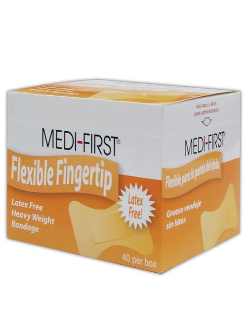 MAGID MP61578 Medi-First Large Fingertip Woven Adhesive Bandages, Flesh (Box of 40)
