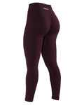 AUROLA Power Workout Leggings for Women Tummy Control Squat Proof Ribbed Thick Seamless Scrunch Active Pants,Black Cherry,M