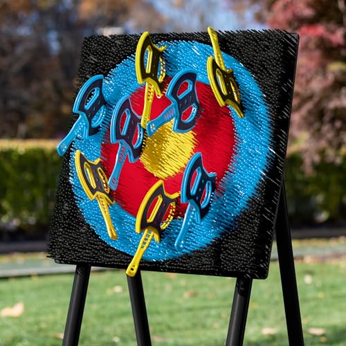 Outdoor Axe Throwing Game Set with 8 Foam Axes – Backyard Yard Game for Adults & Family