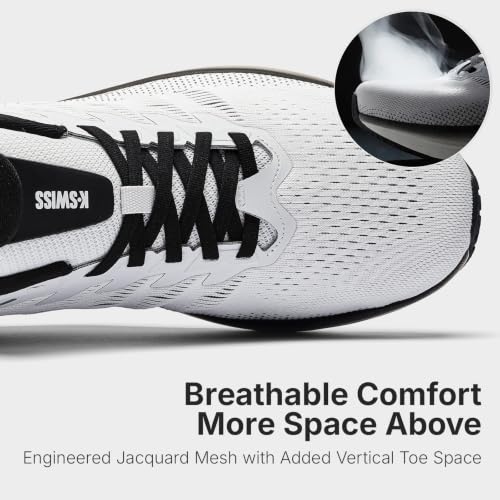 K-Swiss Men's Shadx Running & Walking Sneakers - White/Grey/Black, Size 11