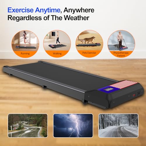 Upreign Under Desk Treadmill with 5% Incline, 2.5HP Portable Walking Pad with Remote & LED Display