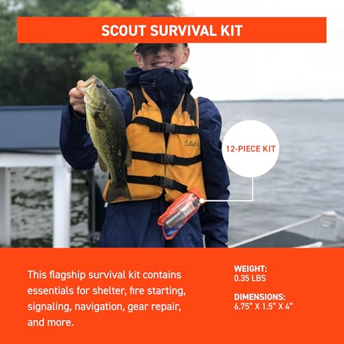 SOL Waterproof Emergency Survival Kit with Fire Starter, Blanket & Tools