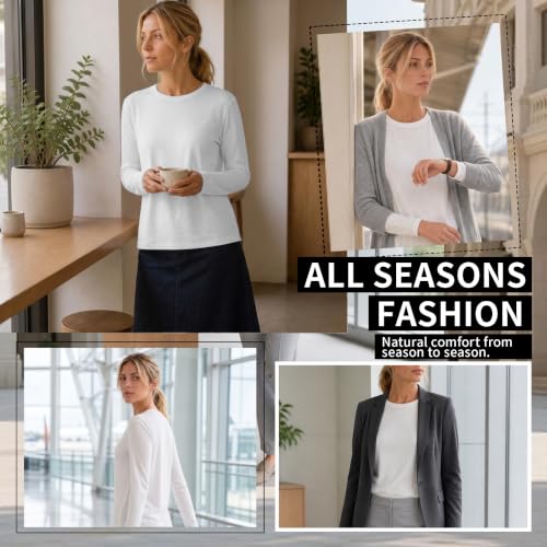 Women's XX-Large Merino Wool Long Sleeve Shirt - All-Season Base Layer, Breathable & Soft