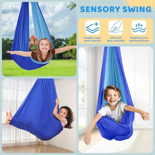 G TALECO GEAR Sensory Swing with Stand - Kids Autism & ADHD, Blue