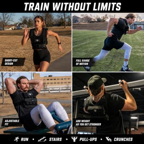 Adjustable Military Grade Weighted Vest 35 lb for Men & Women - Durable Fitness Gear