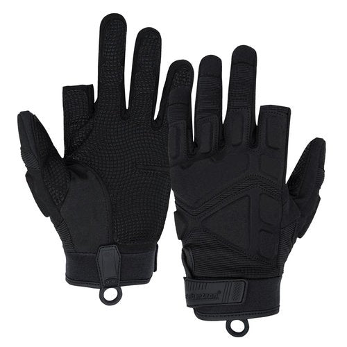 Seibertron S.O.L.A.G-HI 2.0 Half Index Finger Tactical Gloves - Versatile Gloves for Outdoor Activities, Including Cycling, Motorcycle Riding, and Climbing Black L