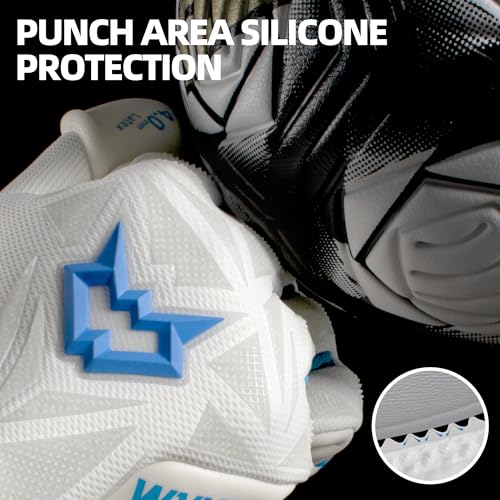 White Goalkeeper Gloves for Adults & Youth Soccer - High Grip Latex, Breathable, 8