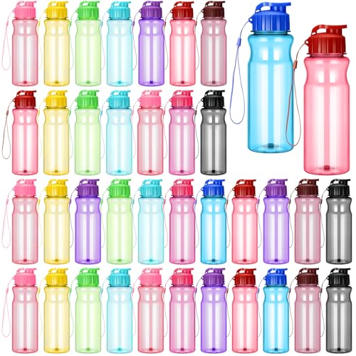 50 Pack 17oz Plastic Water Bottles with Leak-Proof Flip Caps for Travel & Outdoor Use