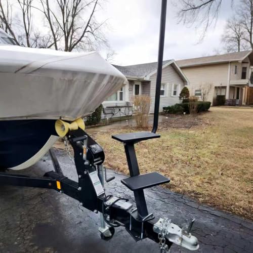 OUTPRIZE Vertical Mount 3-Step Boat Trailer Step with Handrail – Heavy Duty, Rust-Resistant