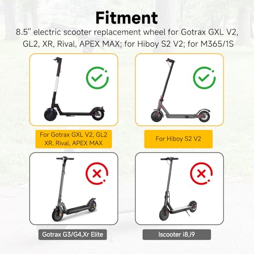 8.5 Inch Electric Scooter Wheel with Rim and Honeycomb Tire Replacement for Gotrax M365 XR