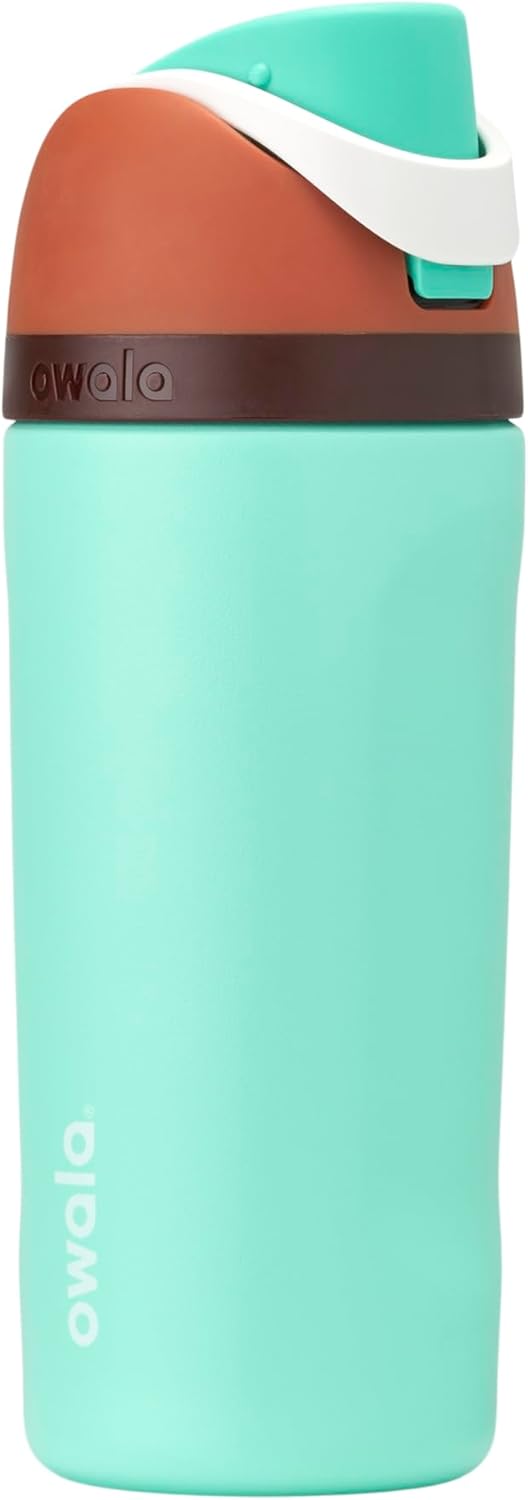 Owala Kids FreeSip Insulated Stainless Steel Water Bottle - BPA-Free, 16 oz, Mint Chocolate | Perfect for Sports & School