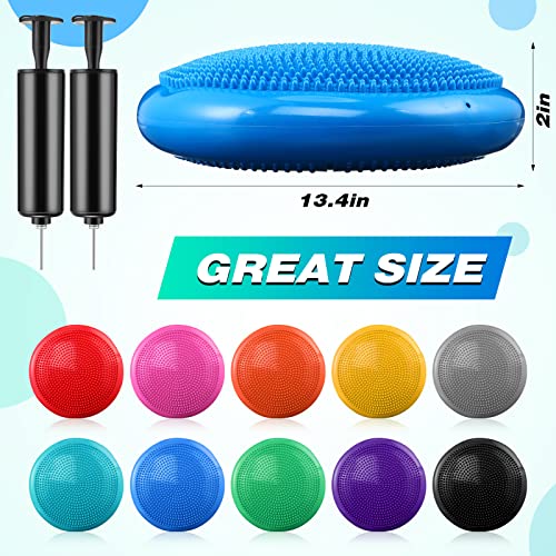 Leitee Inflatable Balance Cushions Set - 10 Pack for Core Stability & Therapy