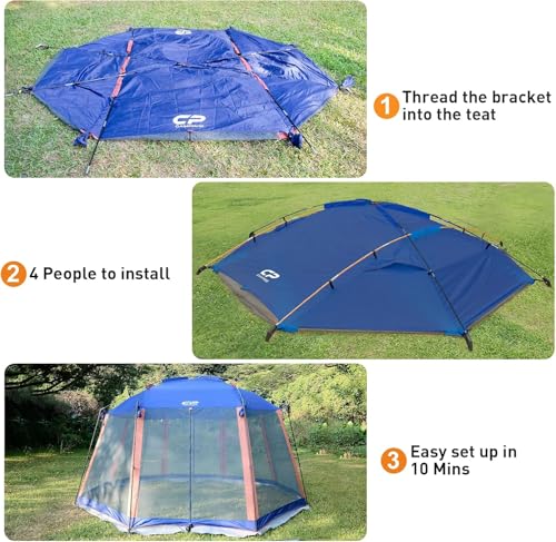 Blue CAMPROS CP 13x13 Ft Screen House Tent with Mesh Walls, Easy Setup
