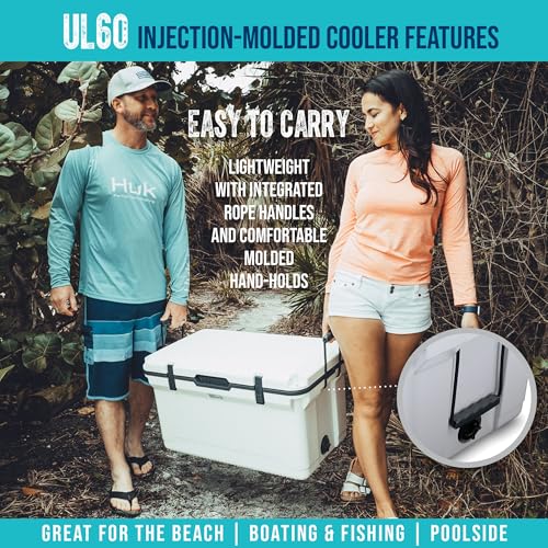ENGEL Haze Gray 60 Qt Ultra-Light Injection Molded Cooler with Accessories