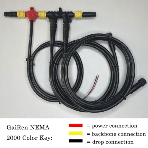 GaiRen Marine NMEA 2000 Starter Kit with Backbone & Drop Cables for Garmin Lowrance Simrad