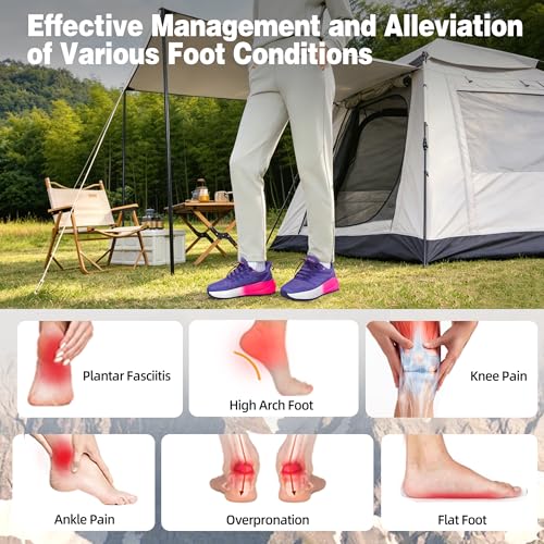 Women's Wide Orthopedic Trail Running Shoes - Purple 8 Wide K1 - Foot & Heel Pain Relief