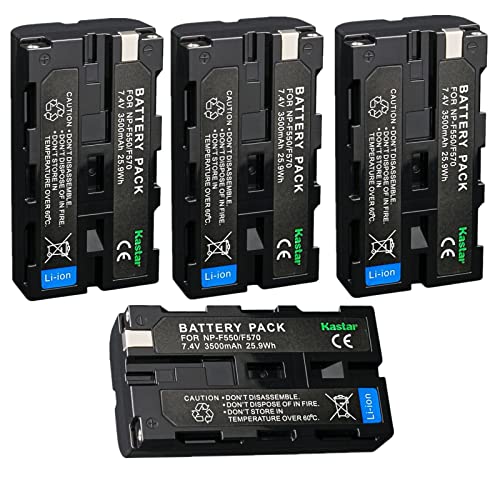 Kastar 4-Pack NP-F580 Battery Replacement for Blackmagic Pocket Cinema Cameras 6K Pro & G2