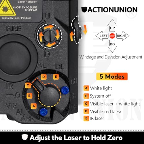 ACTIONUNION Black PEQ-15 Airsoft Laser Light Combo for 20mm Rails