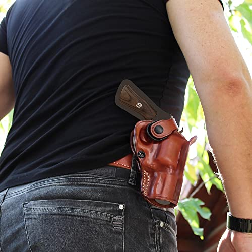 MASC Leather Paddle Holster for Revolver PC Mod 629 .44 Mag with Retention Strap