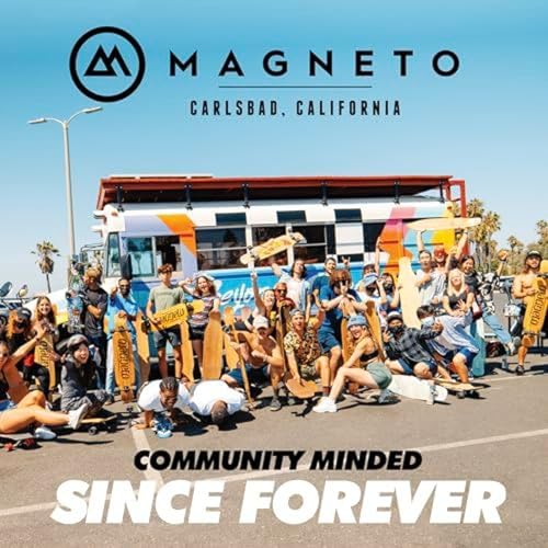 Magneto Retro Surf 44-Inch Kicktail Cruiser Longboard Skateboard - Bamboo & Maple Deck