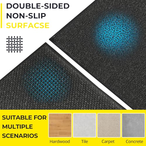 HULKFIT 1/4-Inch High Density Equipment Floor Mat - 96 x 48 Inches Non-Slip Gym Protection Pad