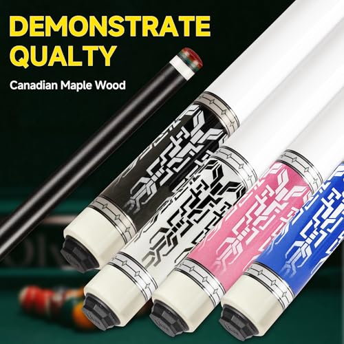 Fiberglass Pool Cue 58 Inch Professional Billiard Stick with 12.7mm Tip - Blue / 21oz