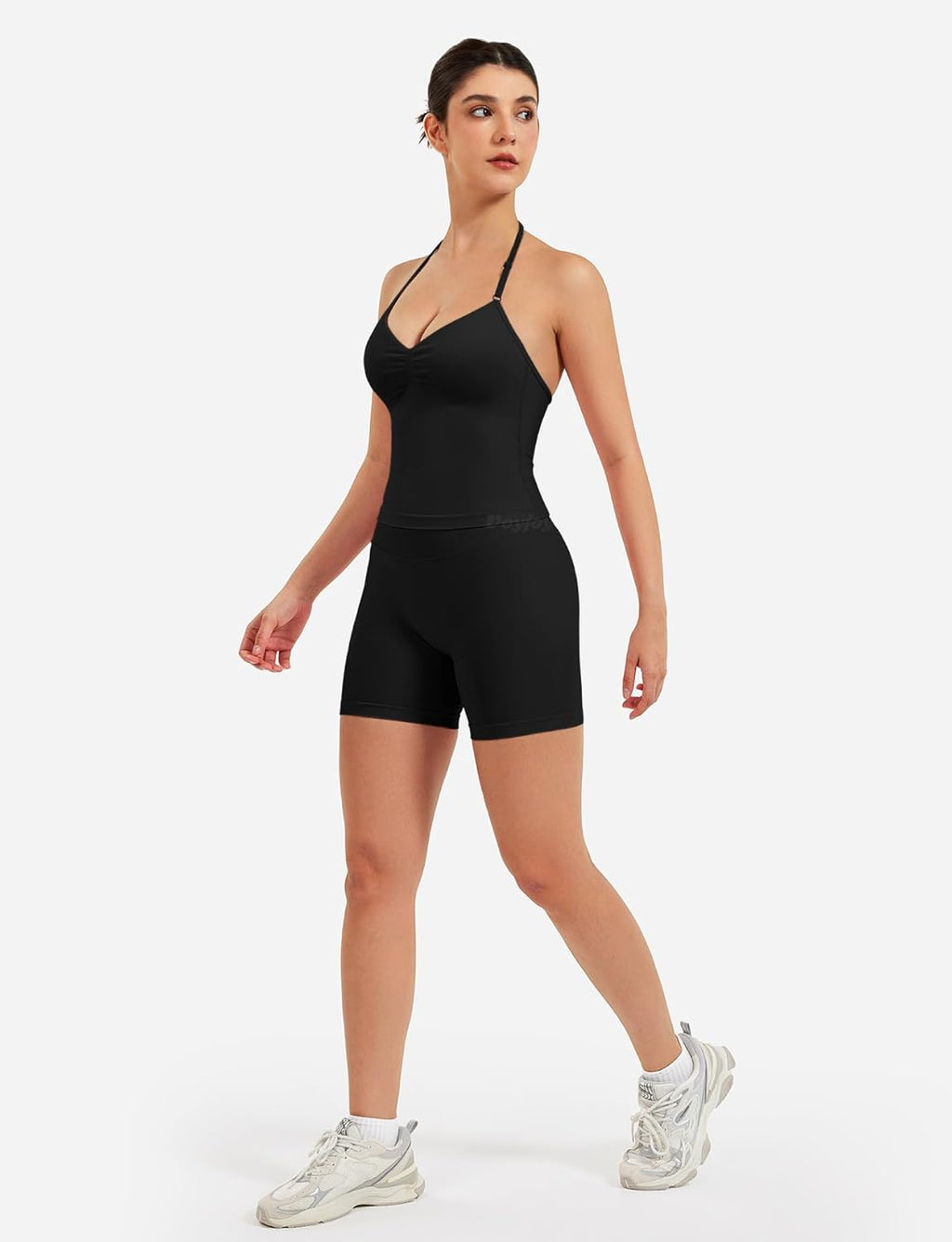 VOYJOY Workout Tank Top - Longline Strappy Design for Women | Impact Gym Sports Bra Camisole