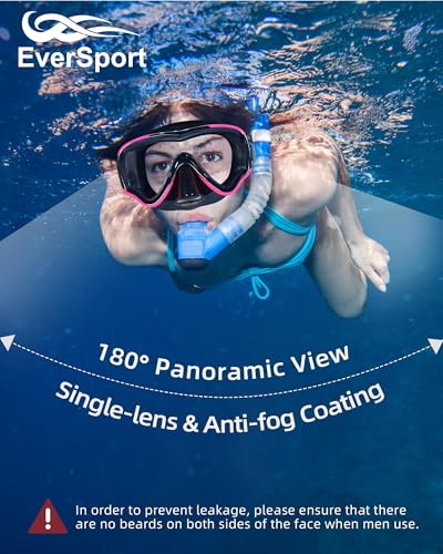 EverSport Adult Swim Goggles with Soft Nose Cover Anti-Fog Wide View Black-Pink