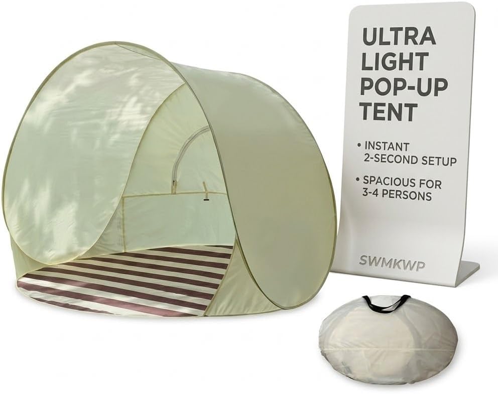 Skiennix Beach Tent - Ultraviolet Protection Pop-Up Sun Shelter UPF 50+ for 4 People | Lightweight Portable Cabana