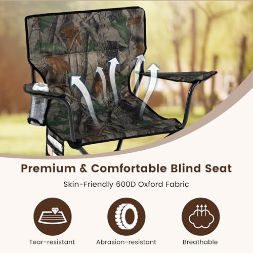 360° Silent Folding Swivel Hunting Chair - Camouflage, Portable & Comfortable