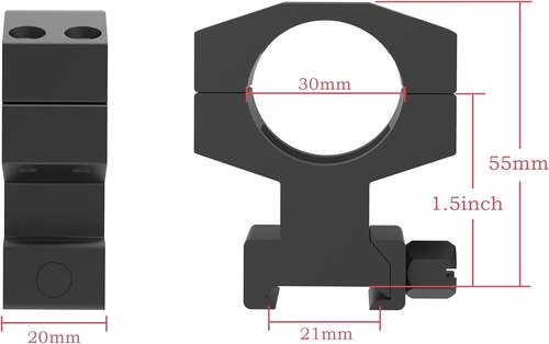 Eastern Tactical Supply GIII PT30-150 30mm Scope Mount, 1.5 Inch Height Picatinny Scope Rings, Heavy Duty Scope Mount