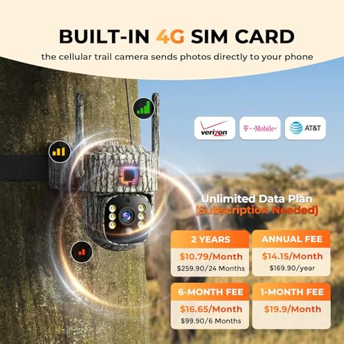 VOOPEAK TC32-2 4G LTE Cellular Trail Camera Pack with Auto Human Tracking & 2.5K Live View