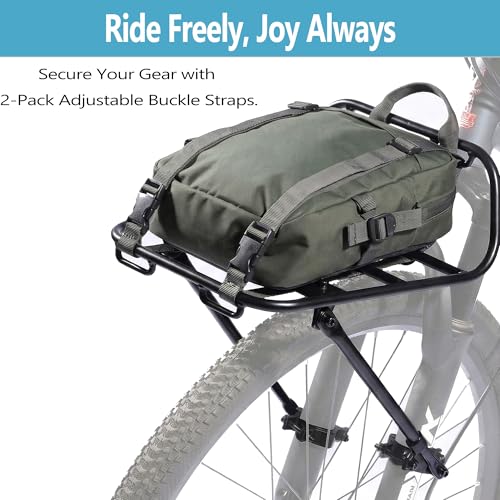 Bike Front Rack - Bicycle Cargo Rack with Support Struts & Adjustable Straps - Aluminium Universal Fit for Mountain Gravel Touring Bikes - Variation of Bike Rack
