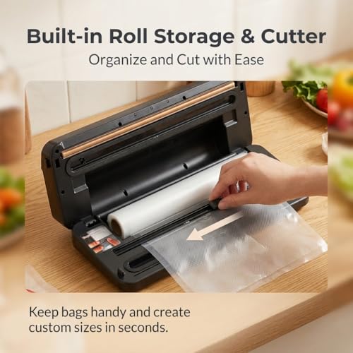 Powerful Vacuum Sealer Machine with UV Sterilization, Adjustable Temps & External Hose