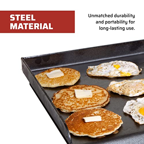 Camp Chef Fry Griddle 16-Inch 3-Burner Flat Top Steel Griddle for Large Cooking Area