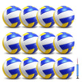 12 Pack Regulation Size 5 Volleyballs for Indoor & Outdoor Play with Pump - Soft & Durable