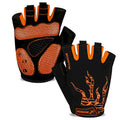 MOREOK Cycling Gloves Bike Bicycle Gloves Half Finger 5MM Gel Anti-Slip Orange Large