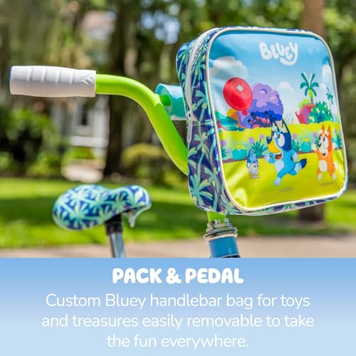 Dynacraft Bluey 12-Inch Kids Bike with Training Wheels - Light Blue, Toddler Bicycle