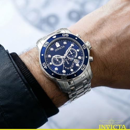 Invicta Men's Pro Diver Chronograph Watch 48mm Silver & Blue