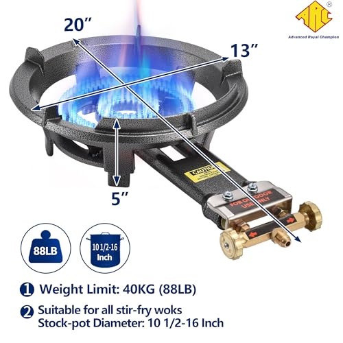ARC 13-Inch Cast Iron Propane Burner Without Stand - 80,000 BTU Gas Stove