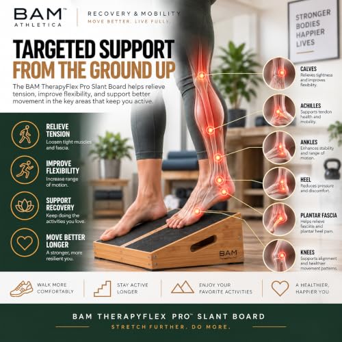 Therapyflex Pro 5-in-1 Adjustable Slant Board for Calf & Injury Rehab | BAM Athletica Karma