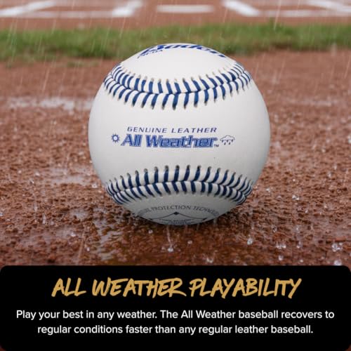 All-Weather Practice Baseball - Waterproof Leather Core Guard - Pack of 12