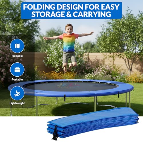 EZ JUMPLIN 14FT Blue Trampoline Spring Cover Safety Pad - Outdoor & Weather-Resistant