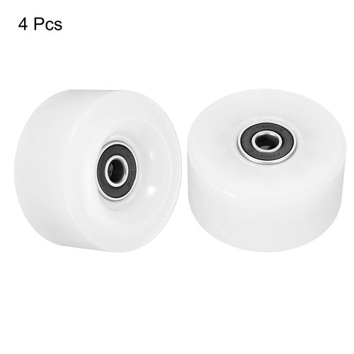 PATIKIL 32 x 58mm Roller Skate Wheels with Bearings, 4 Pack 82A Quad Skate Replacement for Double Row Skate Skateboard Indoor or Outdoor, White