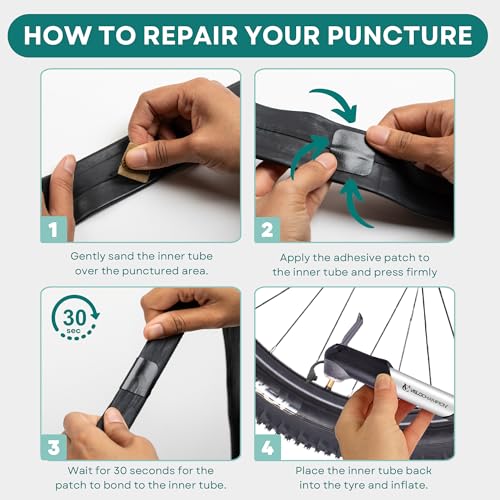 VeloChampion Self Adhesive Bike Tire Repair Kit 40 Patches with Levers