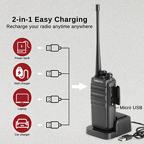 Radioddity GA-2S Walkie Talkies 6-Pack for Adults, Chirp Compatible, 3-Mile Range, USB-C Charging
