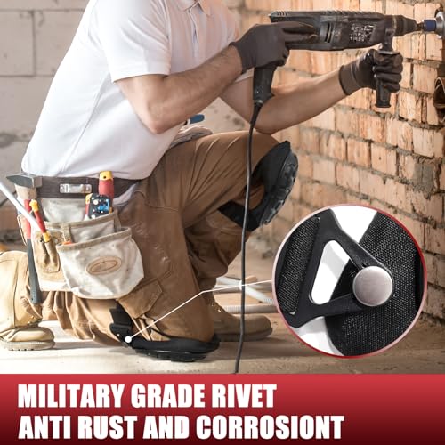 Black Heavy Duty Construction Knee Pads with Gel Cushion & Adjustable Strap
