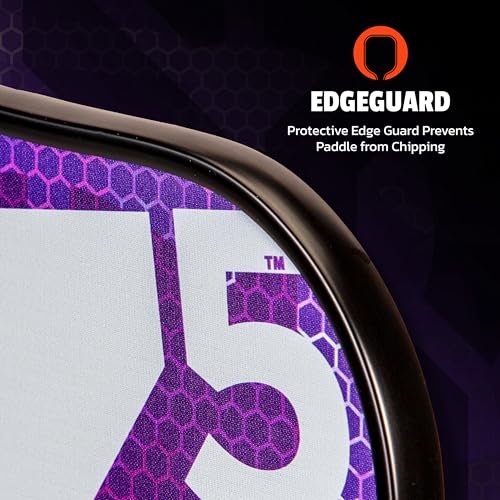 Onix Graphite Z5 Purple Pickleball Paddle with Wide-Body Shape, Honeycomb Core, & Tennis Handle Grip