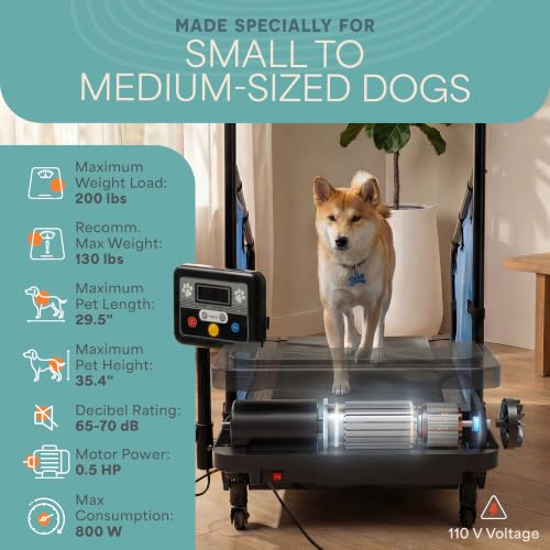 Lifepro PawRunner Small & Medium Dog Treadmill with Remote Control - Quiet, Safe Exercise Machine